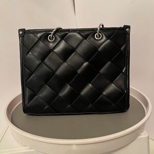 Ivy and Fig Black Leather Hand Bag with Strap